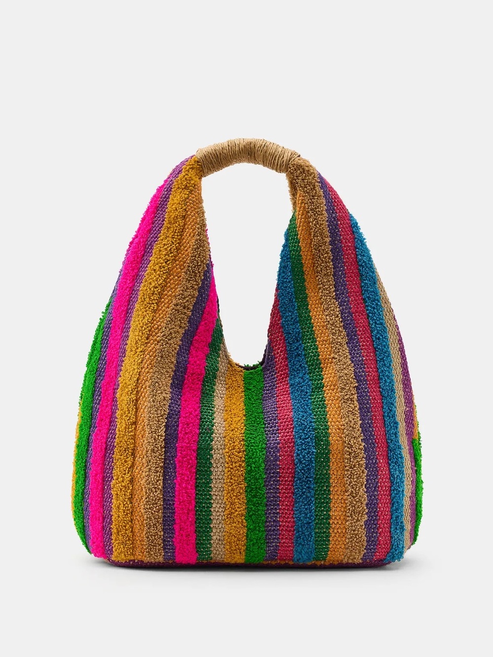 New Zara Multicolor Jute Bag Tote - Picture 1 of 4